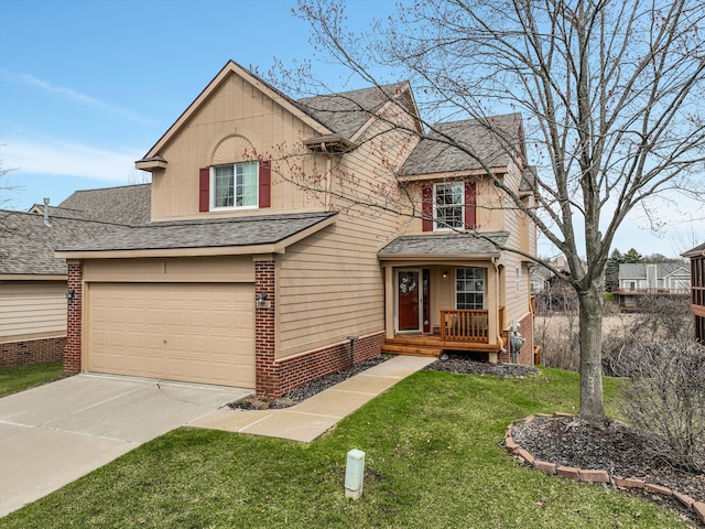 31052 Silverdale Dr, Novi, MI 48377 - traditional-style home featuring a front yard, roof with shingles, an attached garage, and concrete driveway