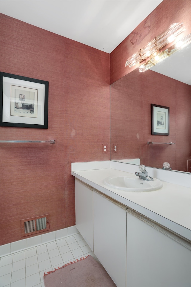 31052 Silverdale Dr, Novi, MI 48377 - bathroom with visible vents, tile patterned floors, and vanity