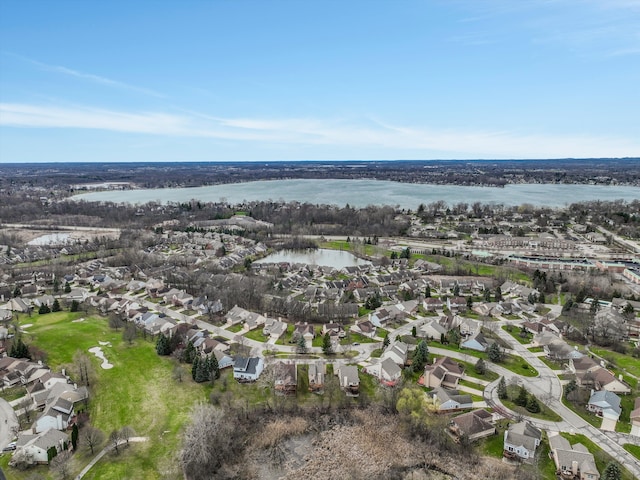 31052 Silverdale Dr, Novi, MI 48377 - drone / aerial view with a water view and a residential view