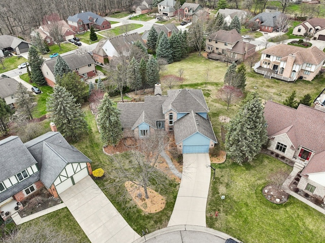 aerial view with a residential view