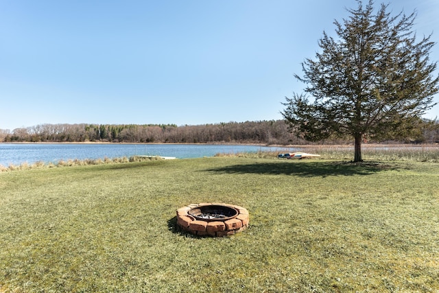 10485 Hadley Rd, Gregory, MI 48137 - water view with an outdoor fire pit