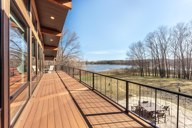 10485 Hadley Rd, Gregory, MI 48137 - wooden deck featuring a water view