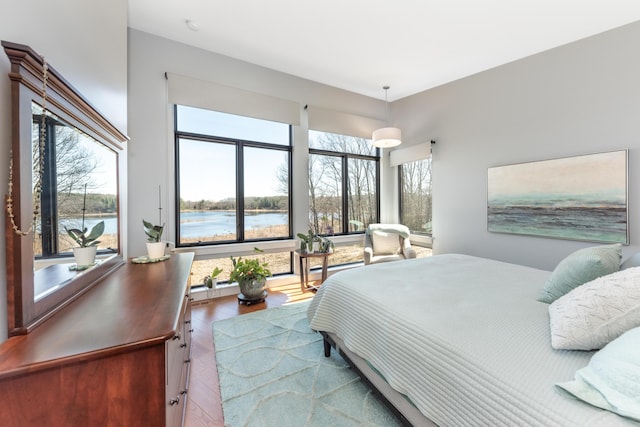 10485 Hadley Rd, Gregory, MI 48137 - bedroom featuring a water view and wood finished floors