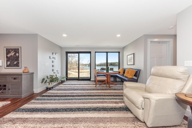 10485 Hadley Rd, Gregory, MI 48137 - living area featuring baseboards, recessed lighting, and wood finished floors