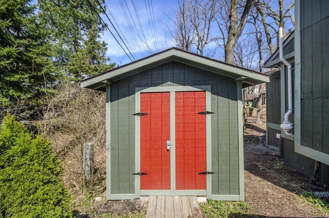 view of shed