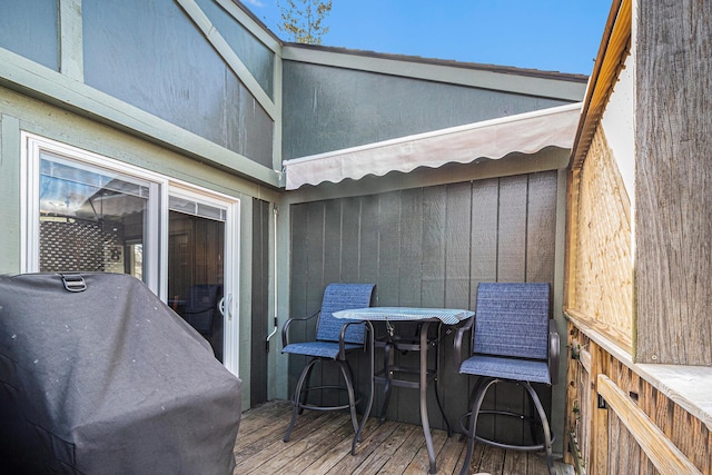 deck with a grill