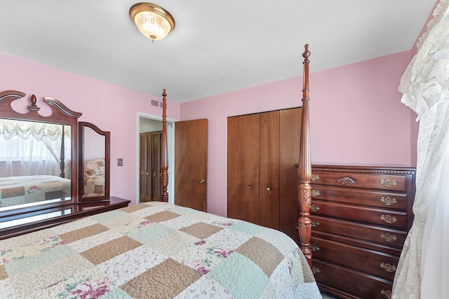bedroom with visible vents