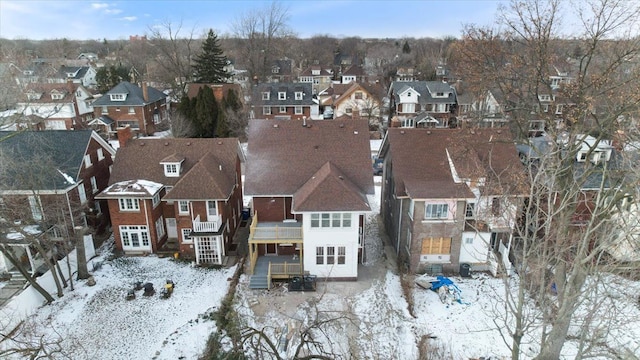 1459 Edison St, Detroit, MI 48206 - snowy aerial view with a residential view