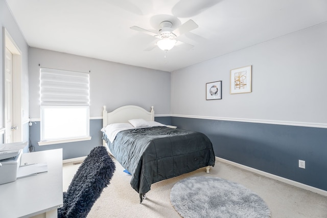 3885 Silver Charm Ln, Howell, MI 48843 - bedroom featuring carpet floors, baseboards, and ceiling fan
