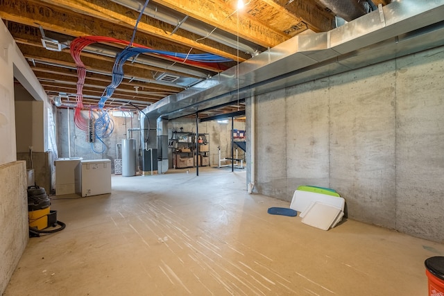 3885 Silver Charm Ln, Howell, MI 48843 - unfinished basement with heating unit and gas water heater