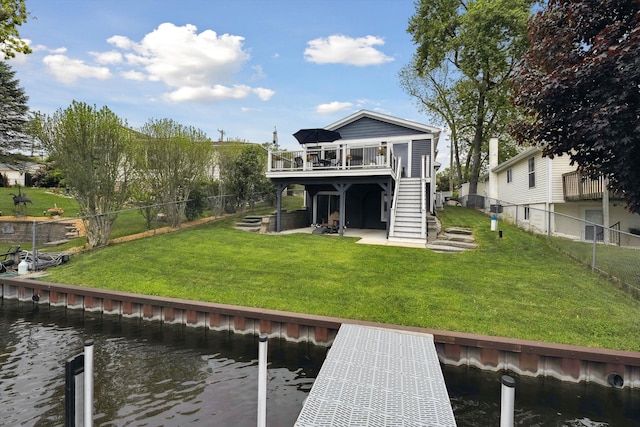 11449 Sunset Blvd, Pinckney, MI 48169 - rear view of property with stairs and a deck with water view