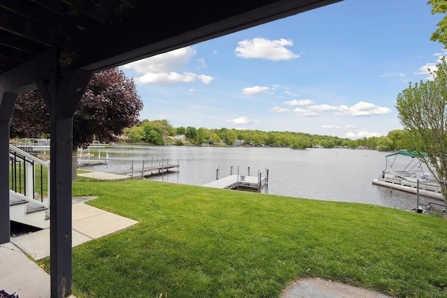 11449 Sunset Blvd, Pinckney, MI 48169 - dock with a water view and a lawn