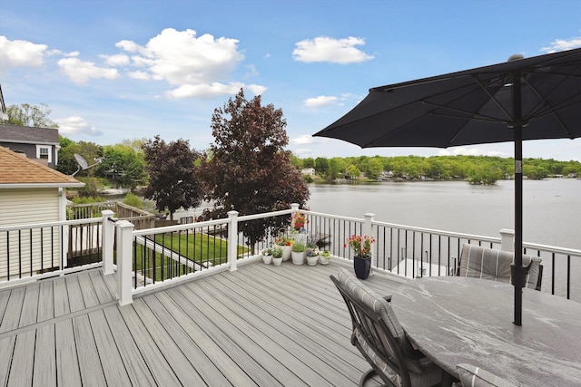 11449 Sunset Blvd, Pinckney, MI 48169 - wooden deck with a water view