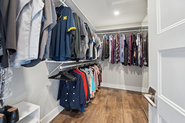 11449 Sunset Blvd, Pinckney, MI 48169 - walk in closet with attic access and wood finished floors