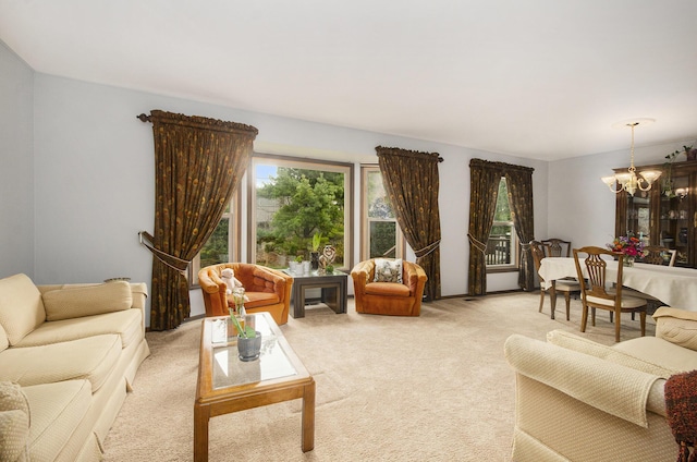 9602 Baywood Dr, Plymouth, MI 48170 - carpeted living area featuring an inviting chandelier