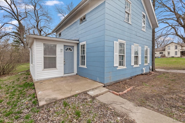 view of front of home with a patio