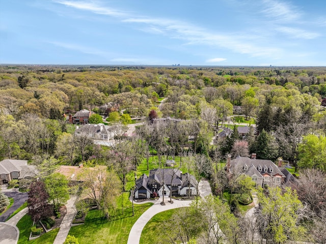 245 Chestnut Cir, Bloomfield Hills, MI 48304 - aerial perspective of suburban area with a heavily wooded area