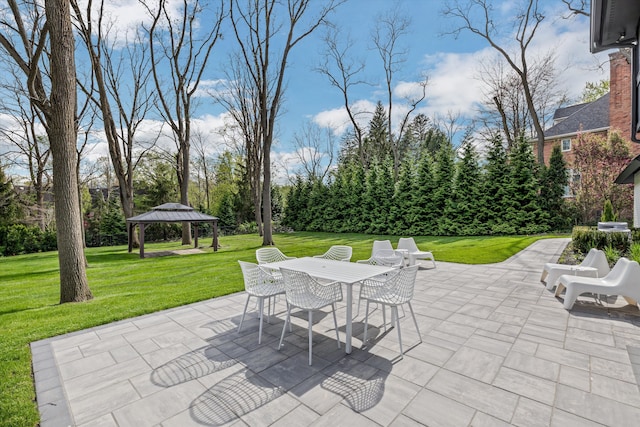 245 Chestnut Cir, Bloomfield Hills, MI 48304 - view of patio featuring a gazebo and outdoor dining space