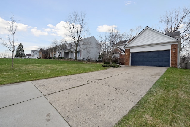 1826 Poppleton Dr, West Bloomfield, MI 48324 - exterior space with concrete driveway, a front yard, brick siding, and an attached garage