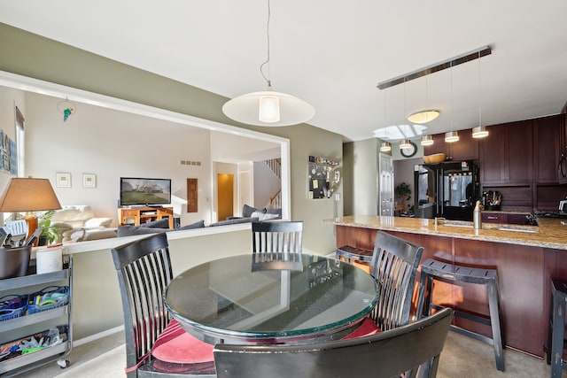 1826 Poppleton Dr, West Bloomfield, MI 48324 - dining space featuring visible vents and stairs