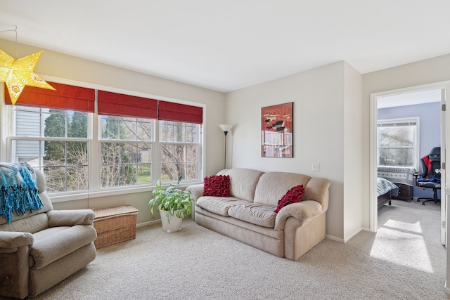 1826 Poppleton Dr, West Bloomfield, MI 48324 - living room featuring baseboards and carpet