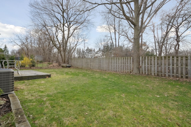 1826 Poppleton Dr, West Bloomfield, MI 48324 - view of yard featuring cooling unit, a patio, and fence