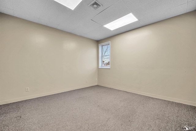 12800 Matthews St, Carleton, MI 48117 - carpeted spare room with baseboards and a drop ceiling