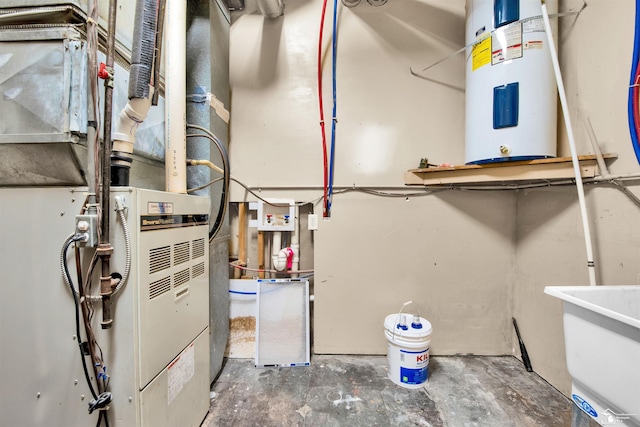 12800 Matthews St, Carleton, MI 48117 - utilities with water heater, a sink, and heating unit