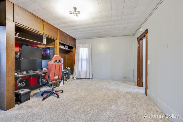 office space with carpet flooring