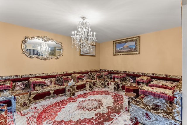 6624 Mead St, Dearborn, MI 48126 - living area featuring an inviting chandelier