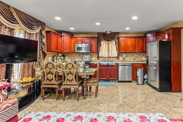 6624 Mead St, Dearborn, MI 48126 - kitchen featuring recessed lighting, a sink, granite finish floor, and stainless steel appliances