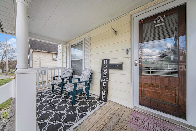 deck with a porch