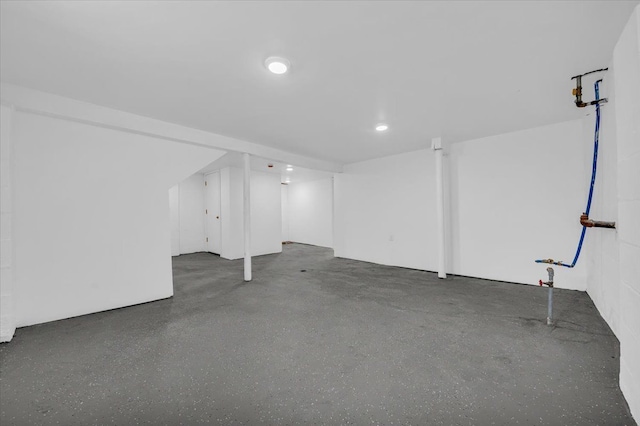 view of finished basement