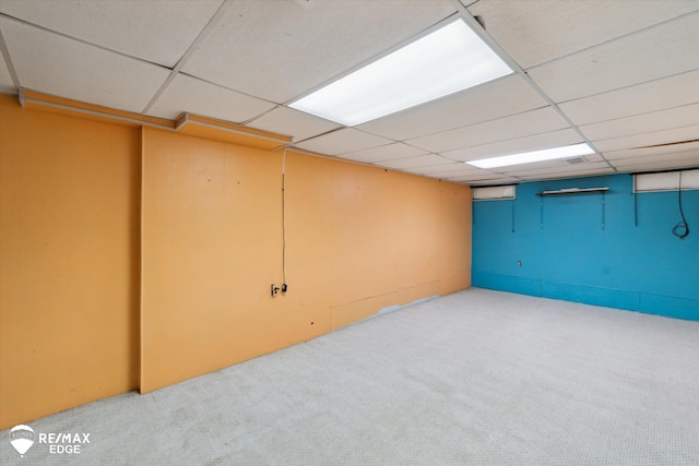 514 Chalmers St, Flint, MI 48503 - finished below grade area with carpet flooring and a paneled ceiling