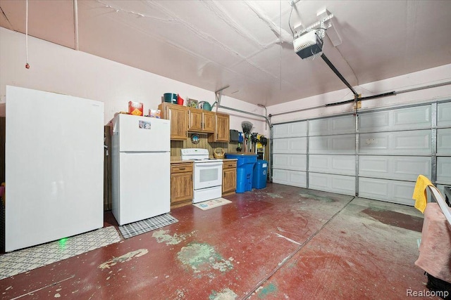 27908 Ryan Rd, Warren, MI 48092 - garage with freestanding refrigerator and a garage door opener