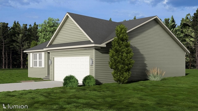 view of side of home featuring a yard