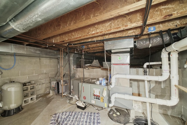 view of unfinished below grade area