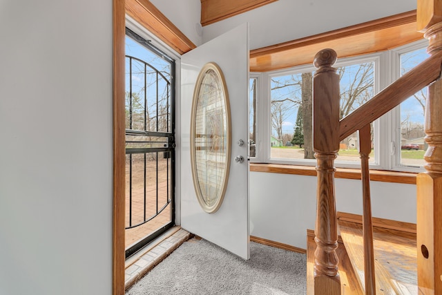 3628 Ford Ave, Jackson, MI 49203 - carpeted foyer entrance featuring baseboards