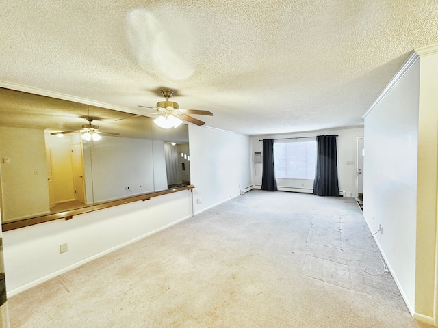 5959 Alan Dr Unit 57, Brighton, MI 48116 - empty room featuring crown molding, ceiling fan, light carpet, and baseboards