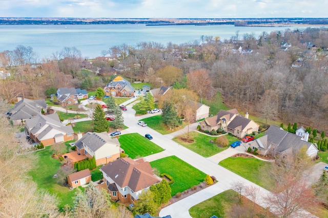 7837 Oak River Dr, Grosse Ile, MI 48138 - birds eye view of property featuring a residential view and a water view