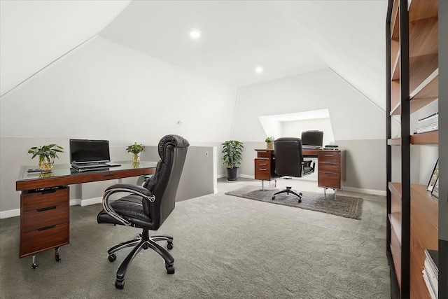592 Leicester, Detroit, MI 48202 - office with lofted ceiling, carpet, and baseboards