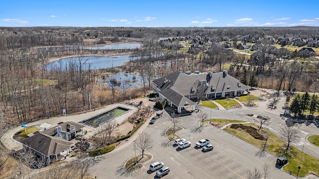 2434 Pebble Beach Dr, Oakland, MI 48363 - birds eye view of property featuring a water view