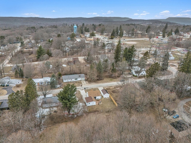 aerial view with a mountain view