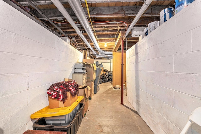 view of unfinished below grade area