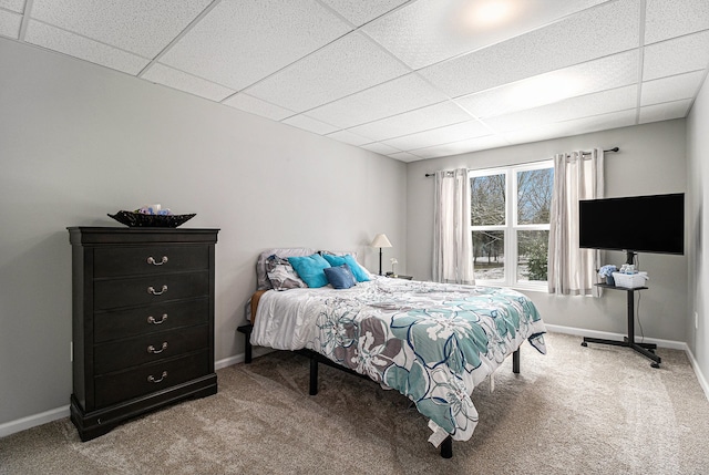 4117 Avery Rd, Lake Orion, MI 48359 - bedroom with baseboards, carpet, and a drop ceiling