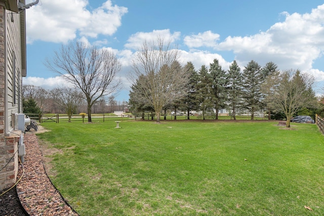 view of yard with fence