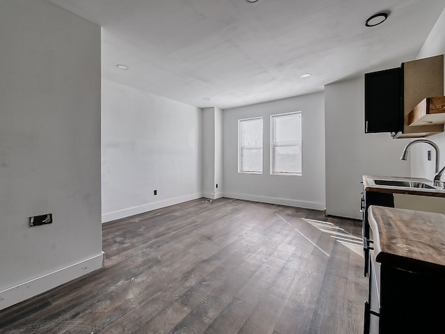 11765 Glenfield St, Detroit, MI 48213 - interior space with dark wood-type flooring, a sink, baseboards, and recessed lighting