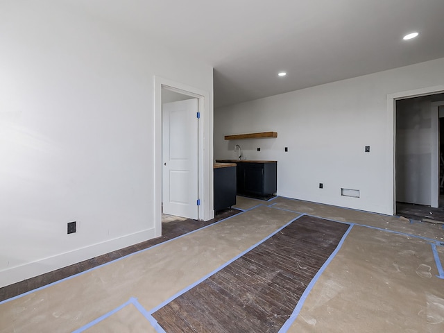 11765 Glenfield St, Detroit, MI 48213 - interior space featuring a sink, recessed lighting, and concrete flooring