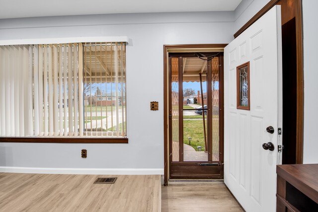 32334 Gloede Dr, Warren, MI 48088 - entryway with wood finished floors, baseboards, and visible vents
