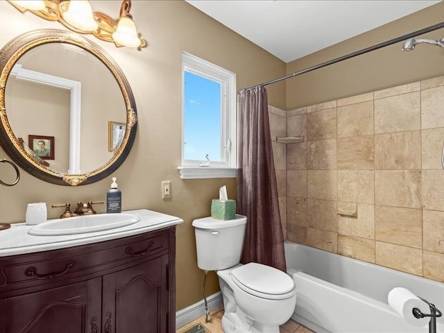2011 W Lake Dr, Novi, MI 48377 - bathroom featuring toilet, vanity, and shower / bath combo